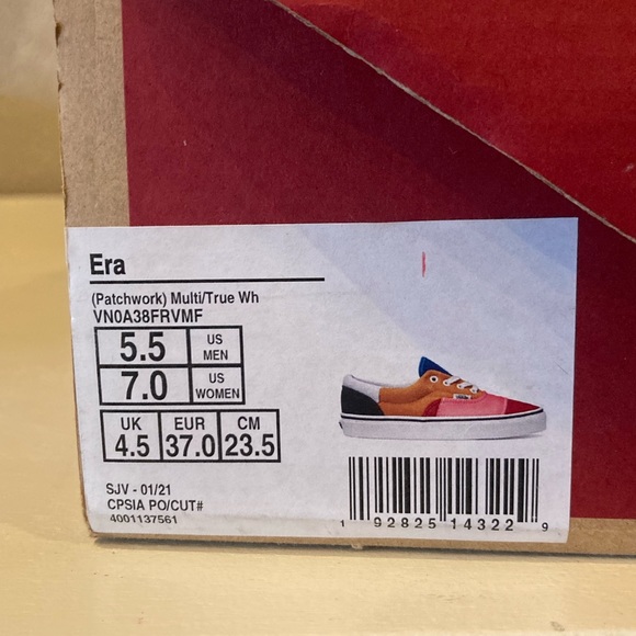 Women's Size 7 - RARE Vans Era Patchwork Multicolor - New in Box - Picture 6 of 6